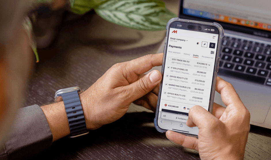 Sign multiple payment drafts in one action